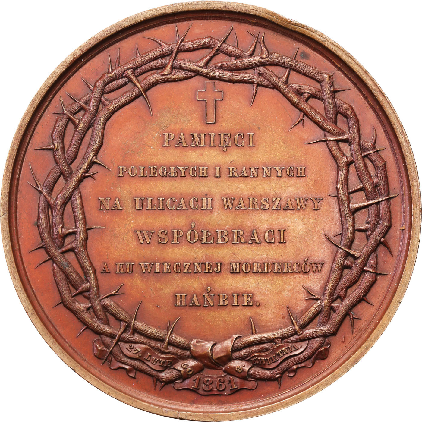 Polska XIX wiek / Rosja. Medal „Żałoby Narodowej” 1861 - RZADKOŚĆ